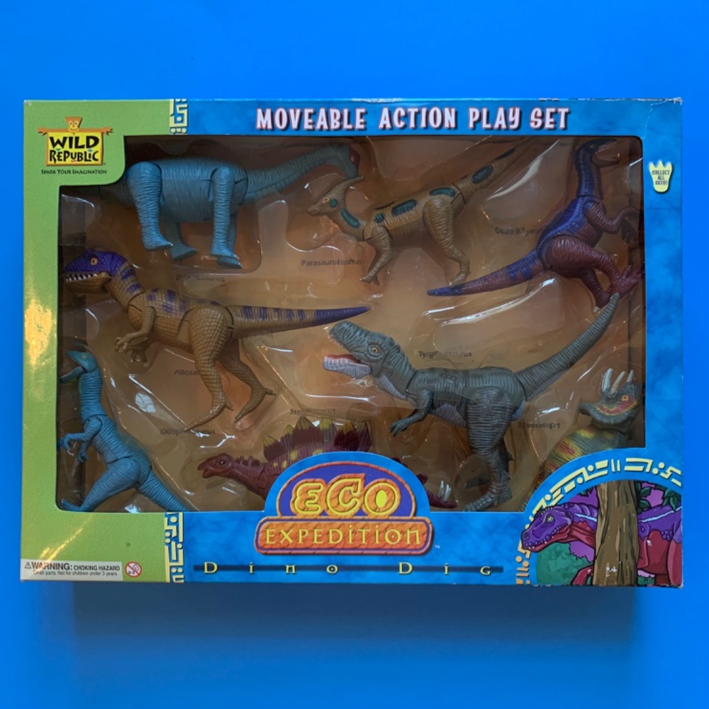 Vintage Wild Republic Movable Action Dinosaur Play Set
